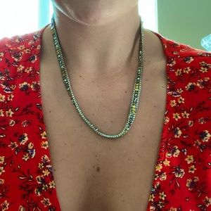Stella & Dot Black, Silver and Gold short necklace